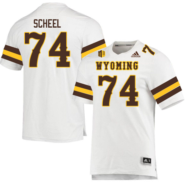 Wyoming Cowboys #74 Forrest Scheel College Football Jerseys Stitched Sale-White